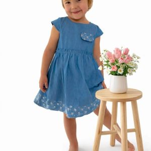 Bawełniana sukienka dla dziewczynki a la jeans Bunny kids